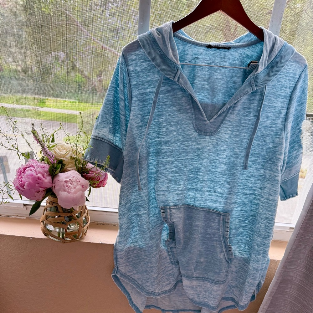 Jane and Delancey Light Blue Hooded Sweater